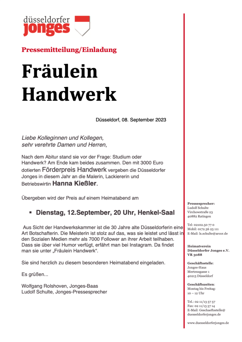 Fraeulein Handwerk Pre